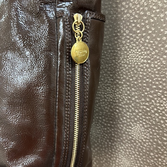 🔥🔥🔥Coach Brown Patent Leather Shoulder Bag Tote - Picture 3 of 16